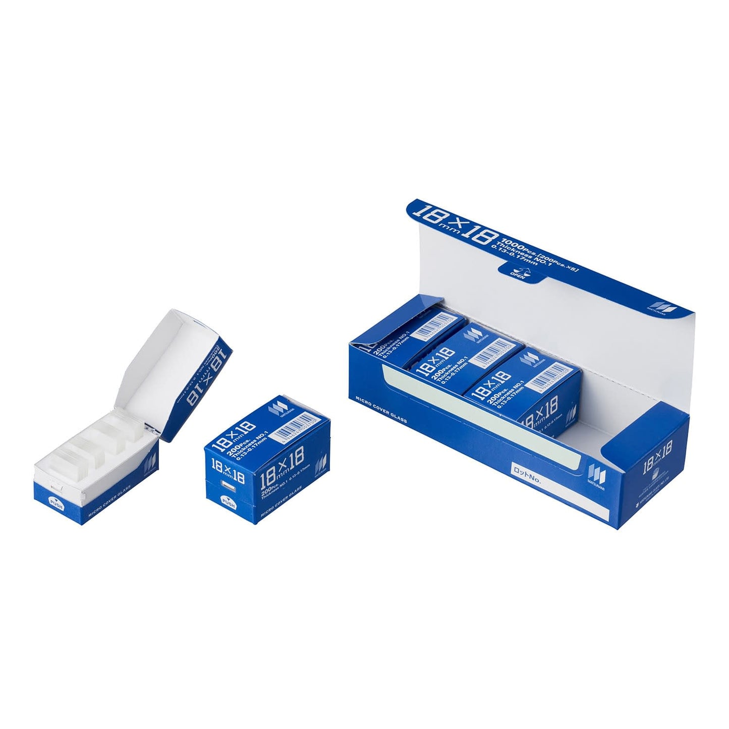 角カバーグラス No.1(18X18 カバーガラス 23-5025-00 松浪硝子工業 C218181(200マイX5ハコ)