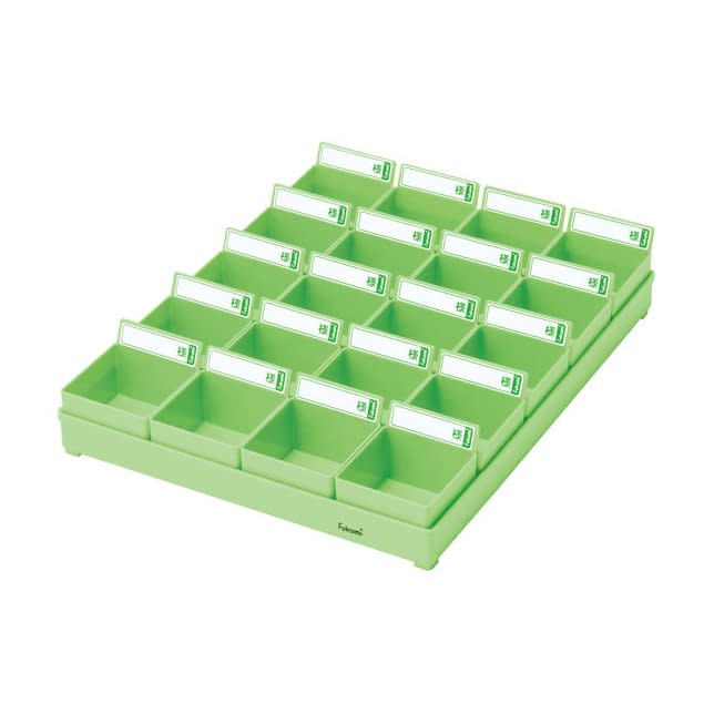 Medication tray (for 20 people) Powdered medicine tray 19-7625-00 Fukumi PT-20G (Green/Green)