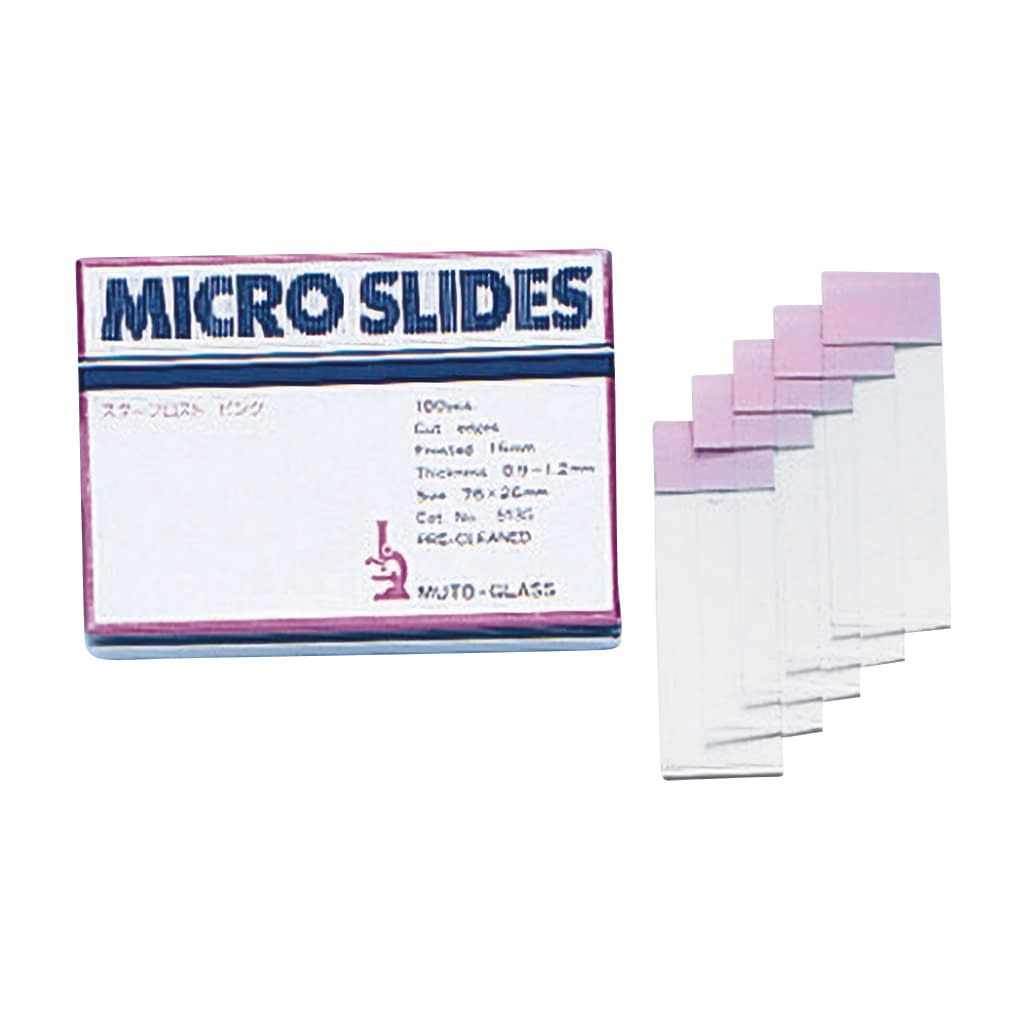 Slide Glass Star Frost Water Edge Polished Slide Glass 10-2757-04 Muto Chemical 5136 (100mm) Pink