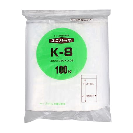 Unipack Ziplock Plastic Bag 24-8104-03 SEINITSU K-8 (400X280MM) 100 pieces