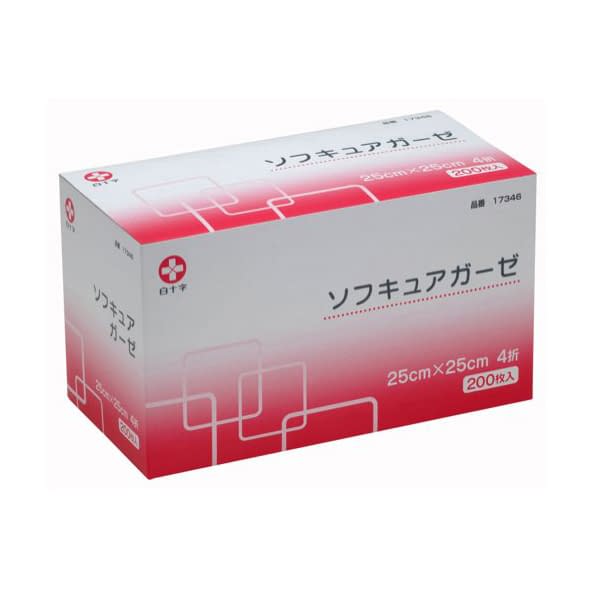 Softcure Gauze (4-fold) Medical Gauze 24-3644-01 Hakujuji 17346 (25X25CM) 200 pieces