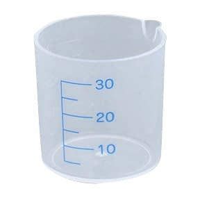 약배 3호구 첨부 파란 눈금(미멸균) 3호·파랑 눈금 계량 컵(약배) 08-2610-12 엠아이 케미컬 30CC(39X40)