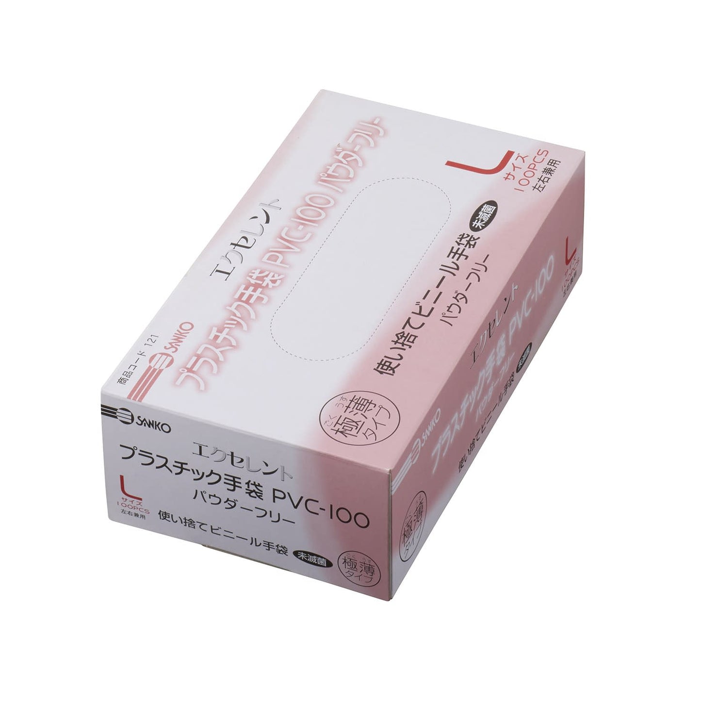 Excellent Plastic Gloves PF PVC Gloves 23-3141-0001 L Sanko PVC-100 (100 pieces)