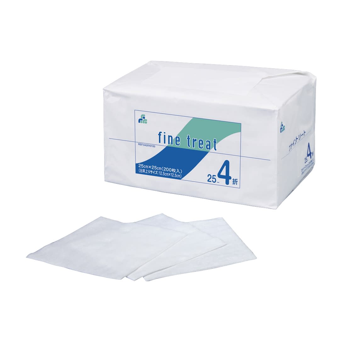 Fine Treat (25 x 25) 4-fold medical gauze 24-6816-03 Fine 542010120 (200 pieces)