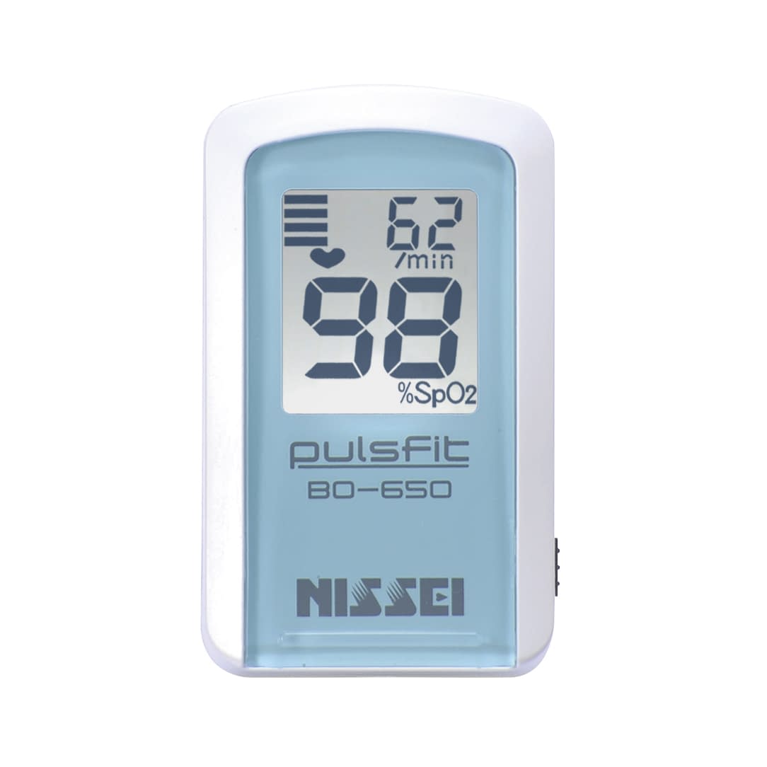 Pulse Oximeter Pulse Fit Saturation Monitor 23-7078-00 NISSEI BO-650-11B (Clair Blue)