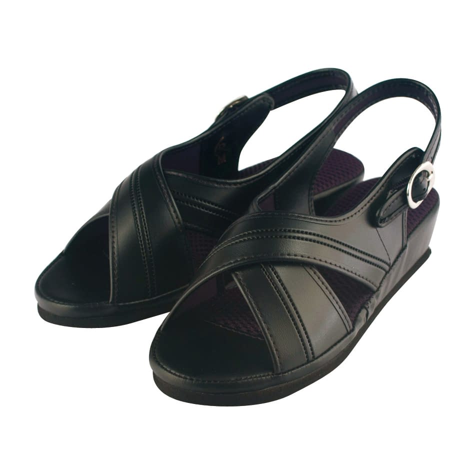 Mesh Cross Sandals Nurse Sandals 23-7855-0303 Black First Light LL (24.5-25.0CM)