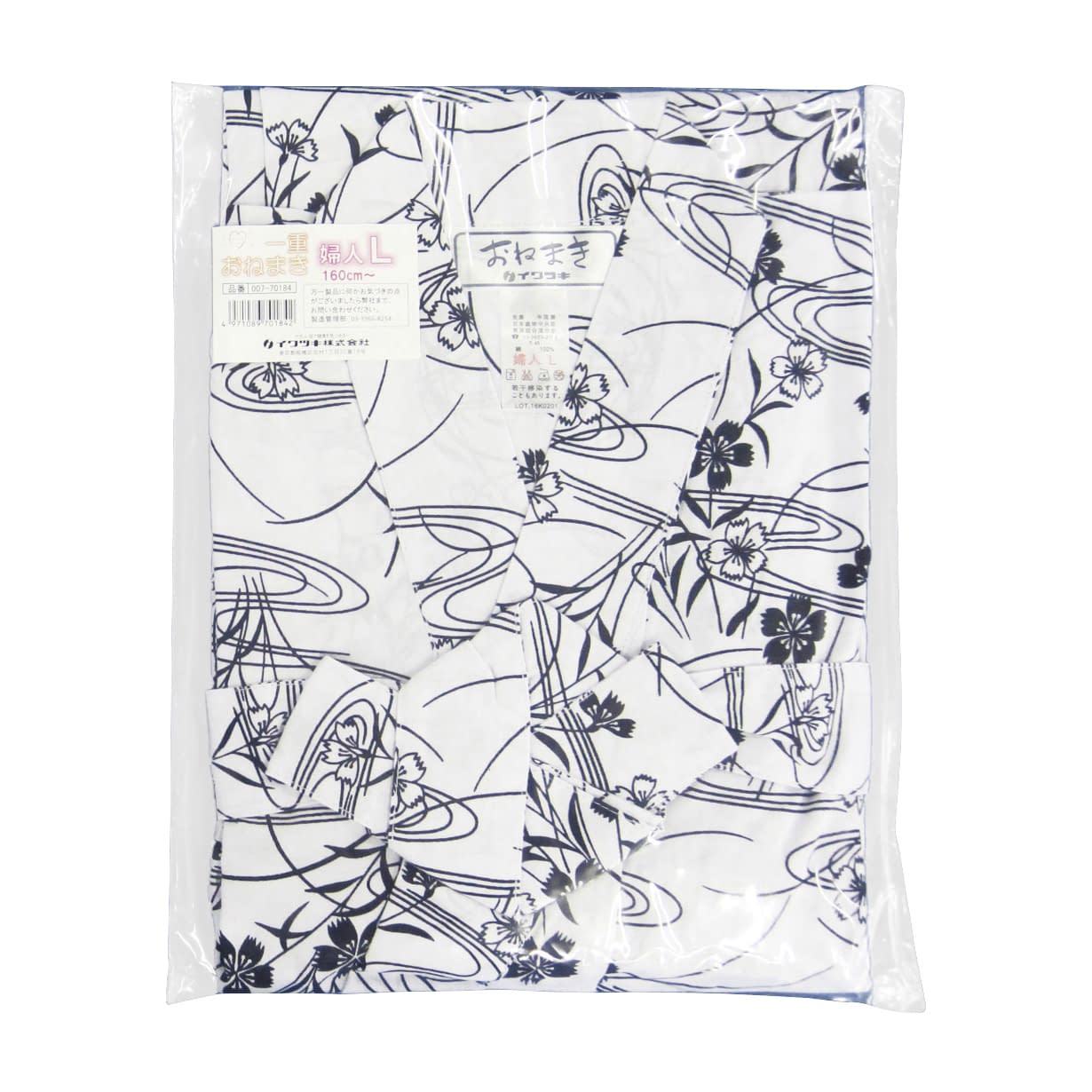 Single layer nightgown (for women) Postmortem care supplies for women 24-5559-03 IWATSUKI 007-70184(L-LL)