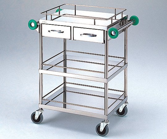 とっても静かな回診車(引出2個付き) (3段) 600(790)×450×900mm TSC-600 1台