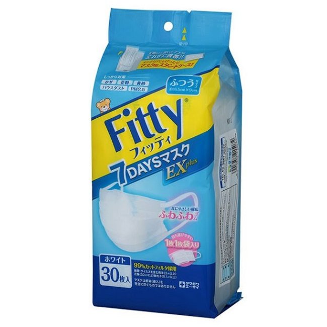 Fitty 7DAYS Mask EX Plus Regular Non-woven Mask 25-6868-01 Fitty Regular Size (30 pieces)