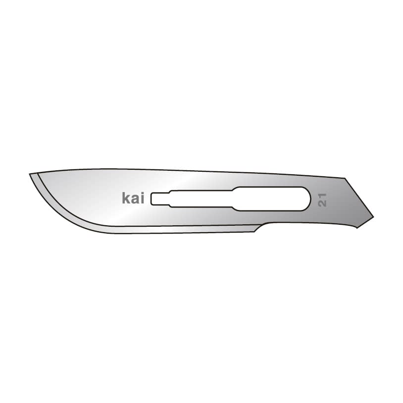 KAI Coated Replacement Blade Scalpel (General Use) 23-6054-03 Kai Industries S321-A (NO.21) 100 Pieces