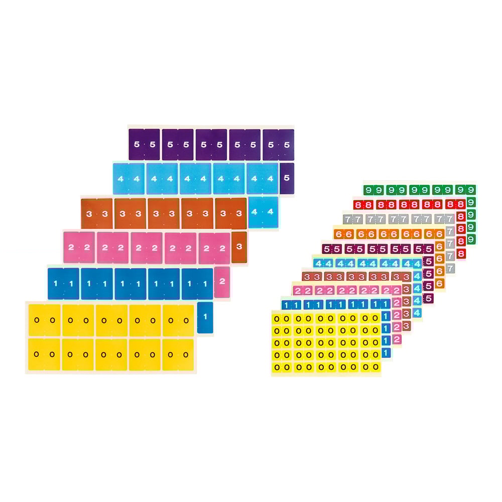 칼라 넘버 라벨 15×30mm(0) 1봉(25편×10장입) CNL-L00