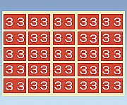 칼라 넘버 라벨 15×30mm(3) 1봉(25편×10장입) CNL-L03 1봉(25편×10장입)