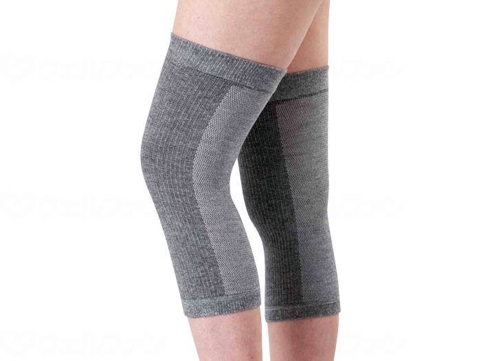 ハヤシ・ニット(ビビエルボ)備長炭メッシュ膝サポーター(2枚組) グレー フリー