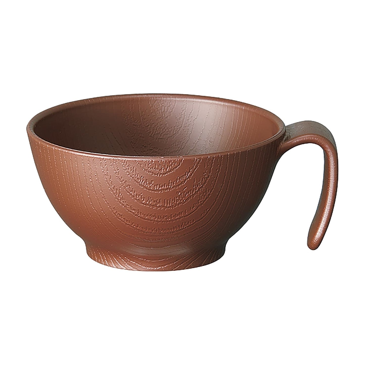 Easy-to-hold wooden soup bowl (with handle) Nursing tableware 25-6673-00 Skater NBLS2H (brown) 340ML