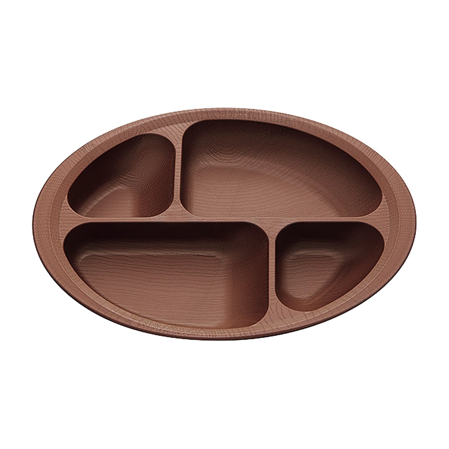 Easy-to-scoop wood grain divider plate Nursing tableware 25-6679-00 Skater NLPS1 (brown)