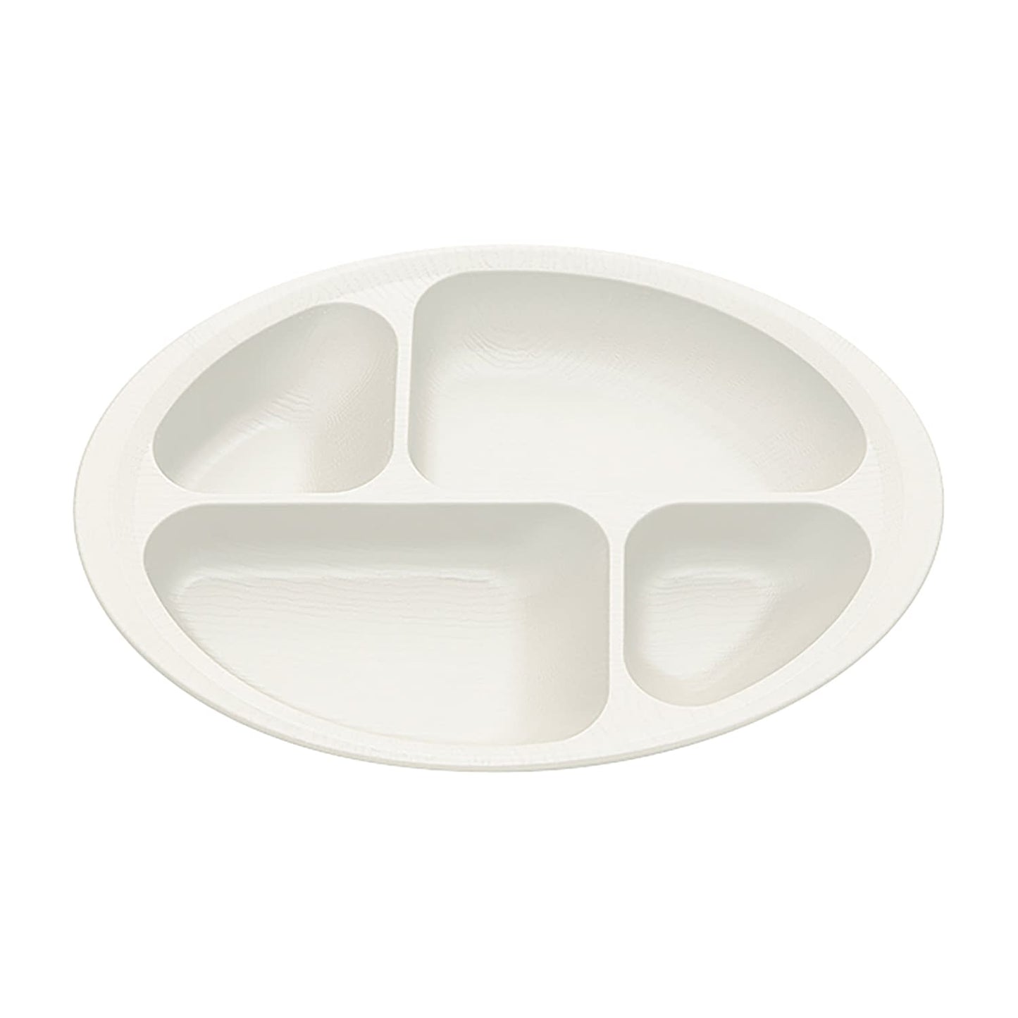 Easy-to-scoop wood grain divider plate Nursing tableware 25-6679-01 Skater NLPS1 (cream)
