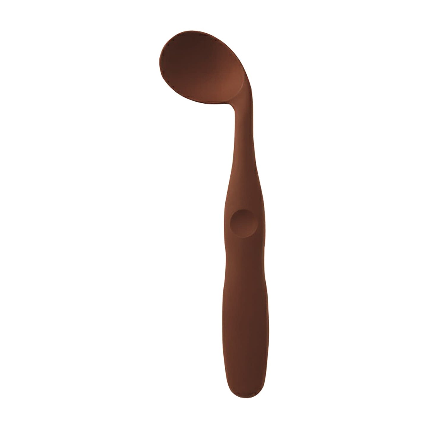 Curved neck spoon for right-handed people, spoon for nursing care, 25-6649-00, Skater STCS1 (brown)