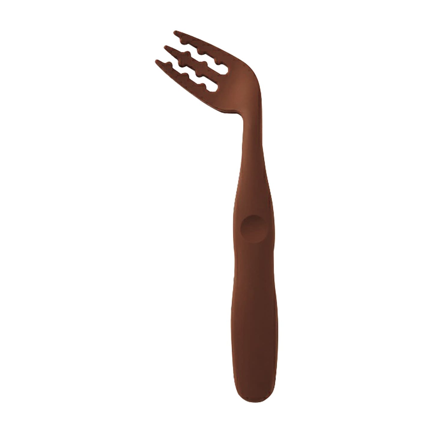 Curved neck fork for right hand use, fork, nursing tableware, 25-6649-01, Skater, FTCS1 (brown)