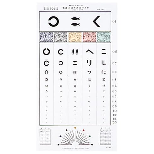 시력표 야마지씨 히라가나(3m) 02-3890-03 땜납이나 HP-1225
