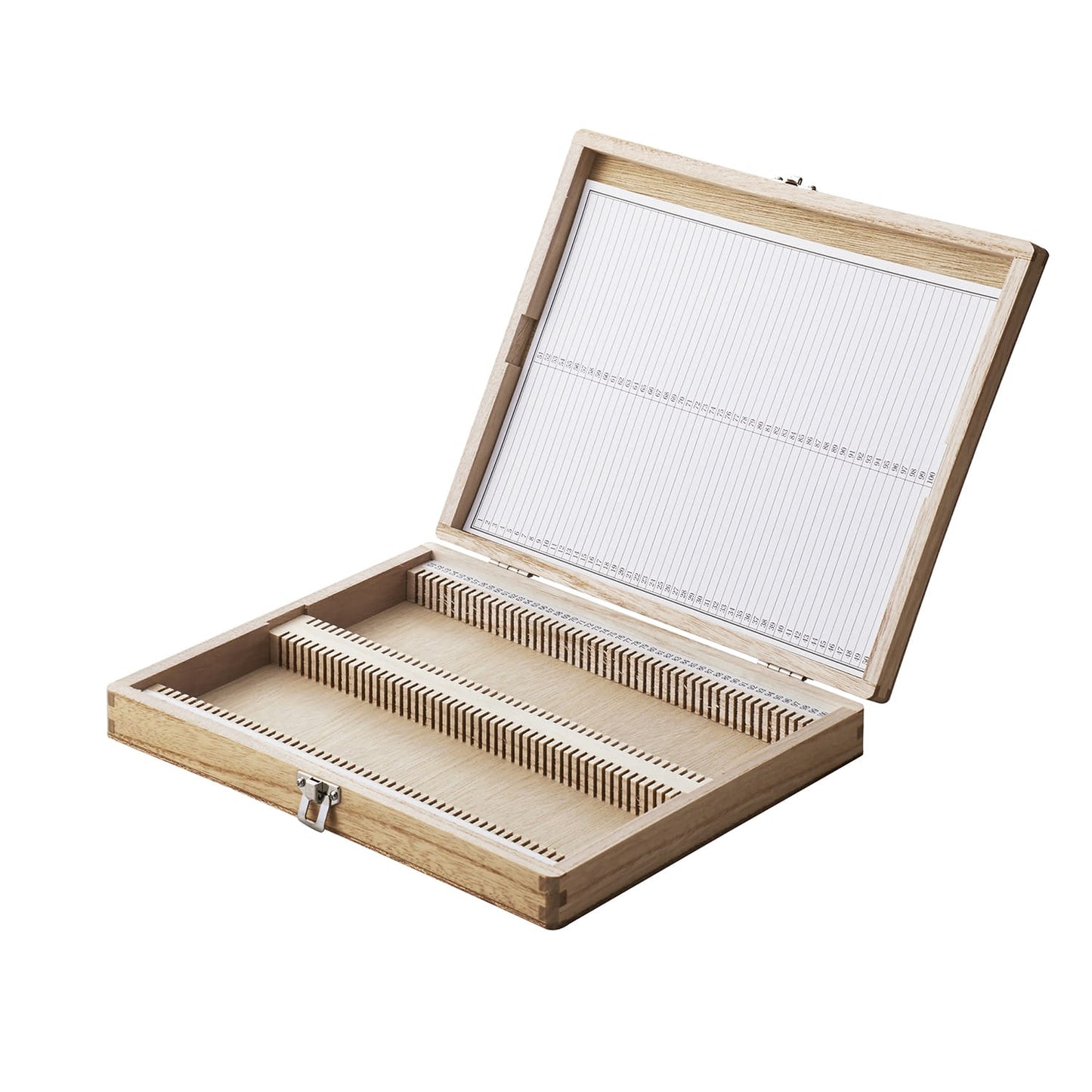 木製プレパラートボックス(普及品) 100枚用 標本箱 10-2675-04 松吉医科器械 100マイヨウ(255X203X38)