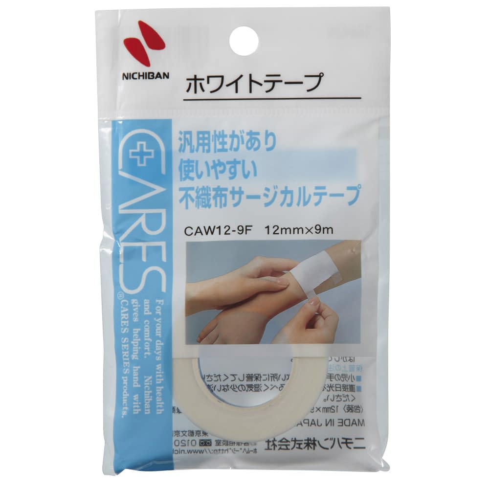 Cares White Tape Surgical Tape 25-3606-00 Nichiban CAW12-9F (12X9M)