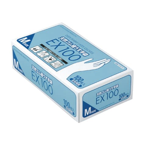 천연 고무 극우 장갑 EX100 장갑 (라텍스) 23-3765-02 던롭 홈 제품 07620 (M) 100 마이이리