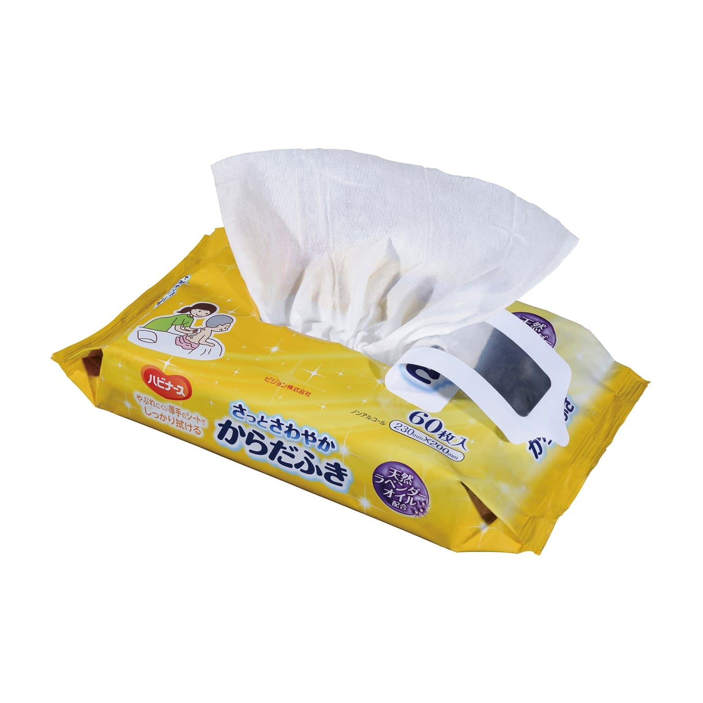 깔끔한 상쾌한 몸 닦아 청결 수건 06-2362-00 하비너스 1023525 (60 마이일리)