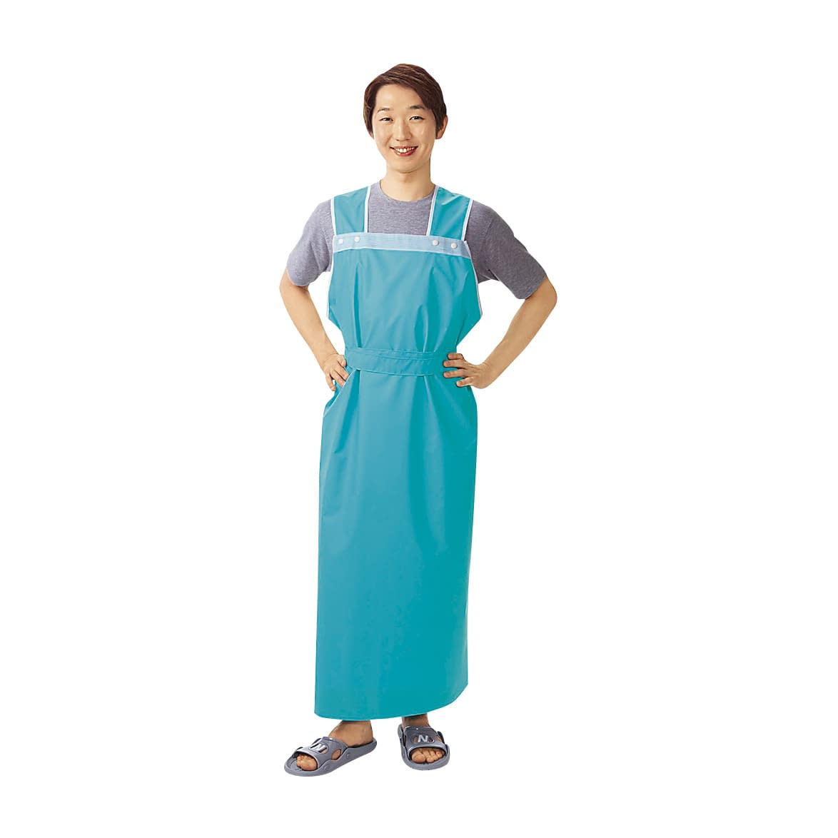 Habinurse Lightweight Care Apron (Male Bathing Care Apron) 23-2596-00 Habinurse 1005904 (Green) Long