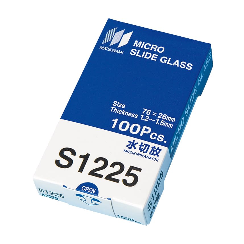 Slide glass, water-free (t1.3) Slide glass 24-9019-00 Matsunami Glass Industry S012250 (100 pieces)