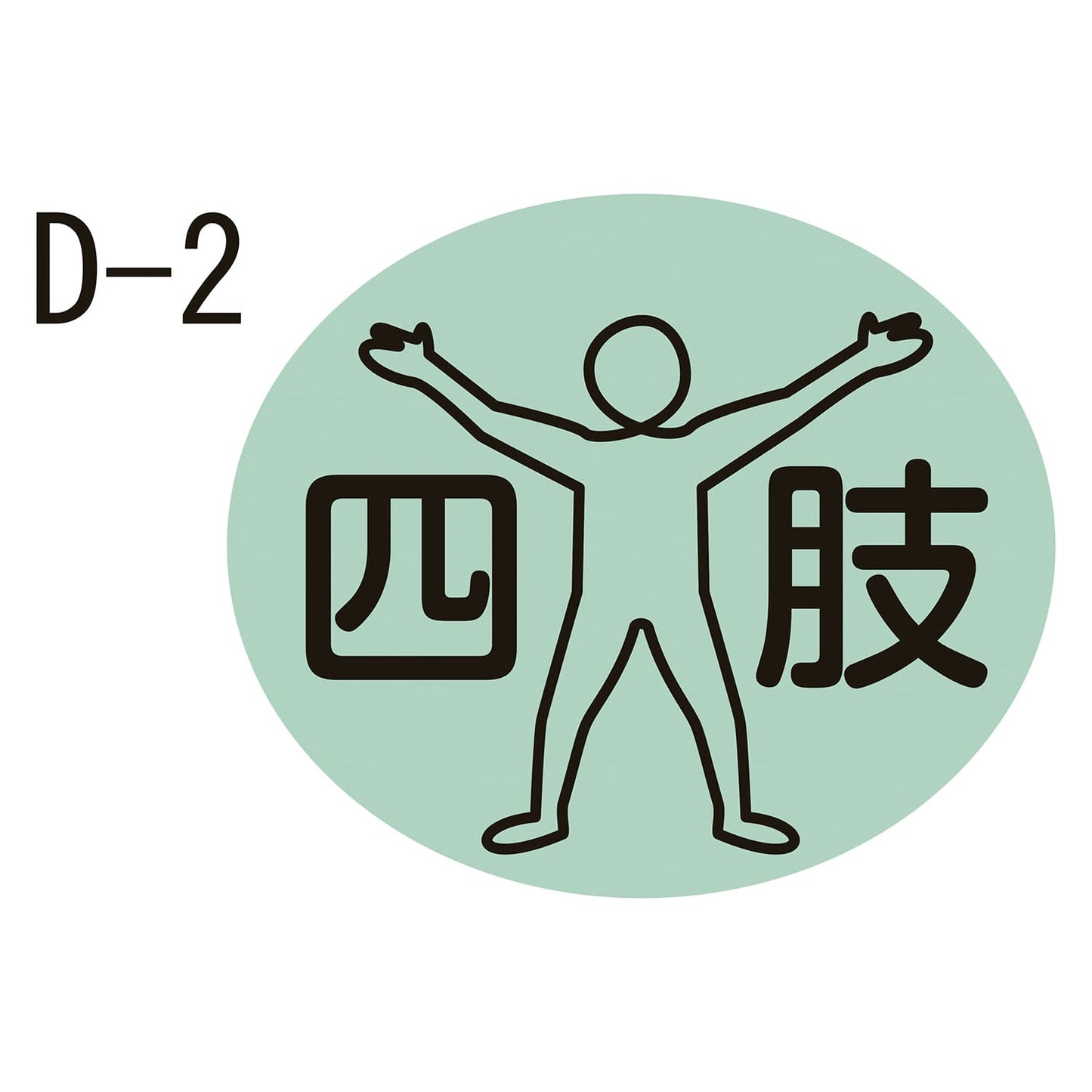 Body part label Medication label 23-2729-0002 Limbs (D-2) Kinshi 17X20MM (100 pieces)