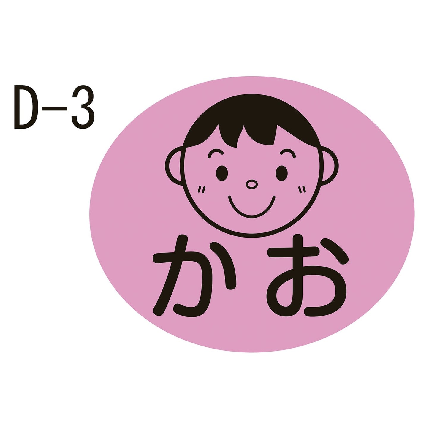 Body part label Medication label 23-2729-0003 Face (D-3) Kinshi 17X20MM (100 pieces)