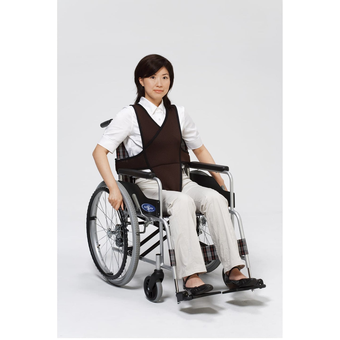 Wheelchair belt Wheelchair accessories 23-6225-0102 Brown Special clothing NO.4010(L)