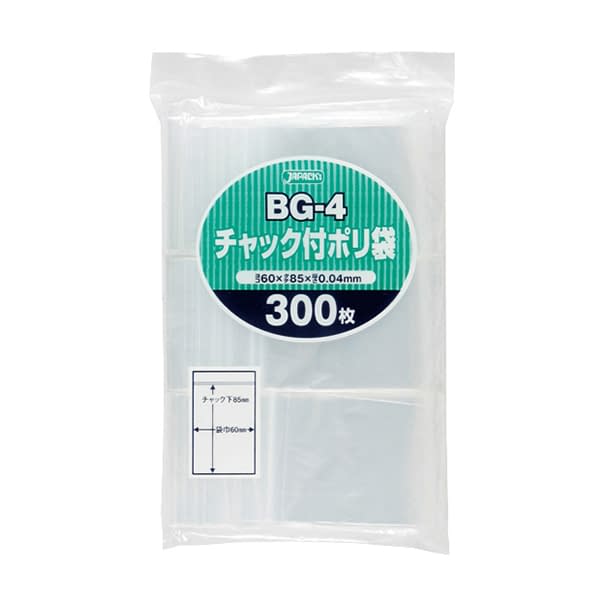 Zippered plastic bag 24-2881-01 Japanax BG-4 (85X60MM) 300 pieces