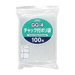 Zippered plastic bag 24-2881-06 Japanax GG-4 (200X140MM) 100 pieces