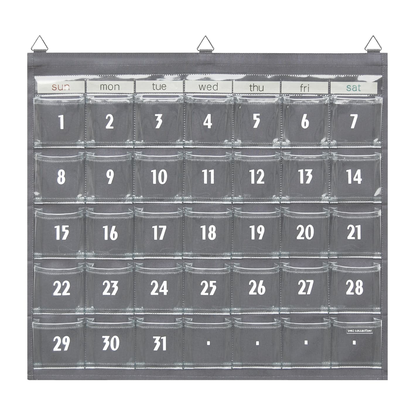 Wall pocket (canvas x clear) medicine calendar 23-7916-01 Saki W-419GR (gray)