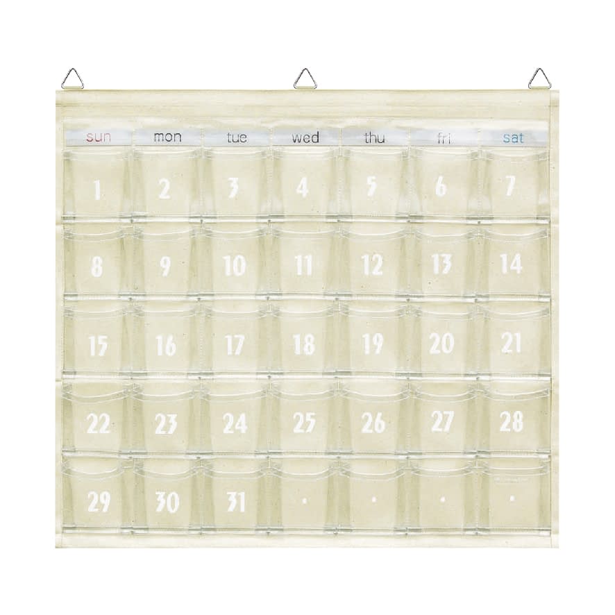 Wall pocket (canvas x clear) medicine calendar 23-7916-02 Saki W-419 (kinari)