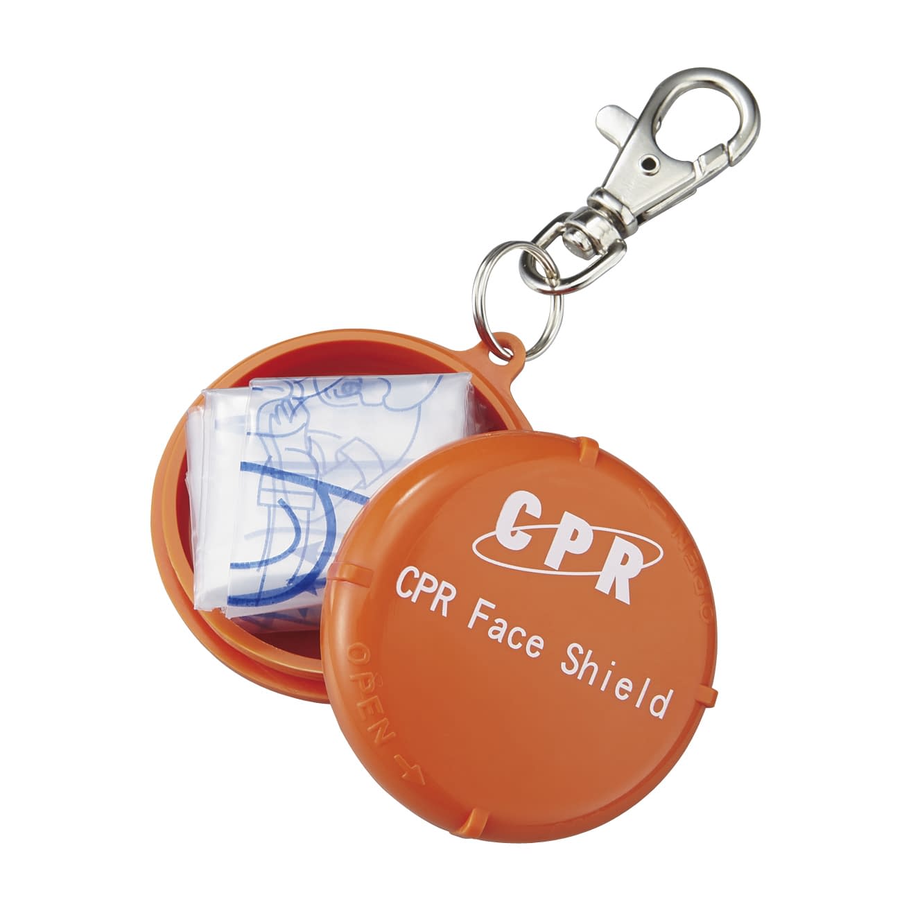 CPR Face Shield Keychain Artificial Respiration Assistance 24-3814-00 Matsuyoshi ME6204 (Orange)