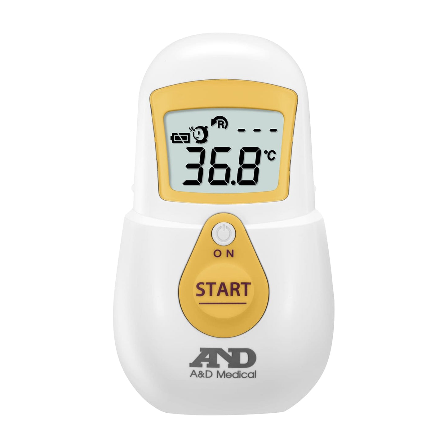 非接触体温計 でこピッと 24-4180-01 エー・アンド・デイ UTR-701A-JC1(イエロー)
