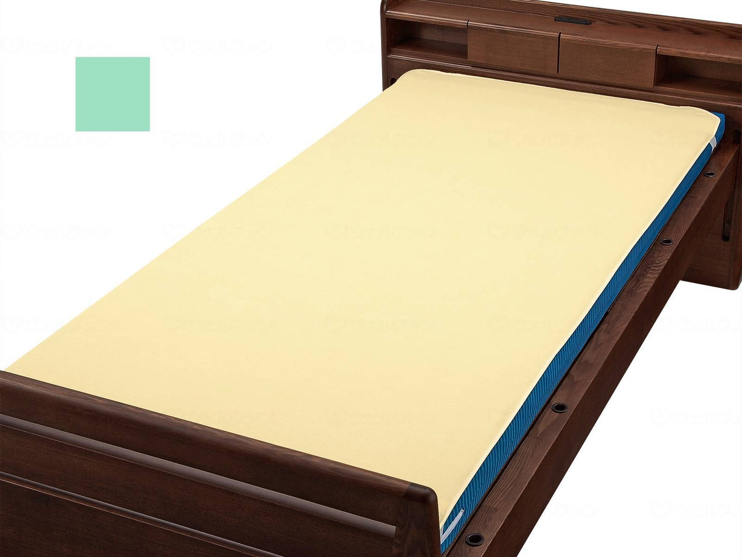 ウェルファンベッドパッド型防水シーツ グリーン W