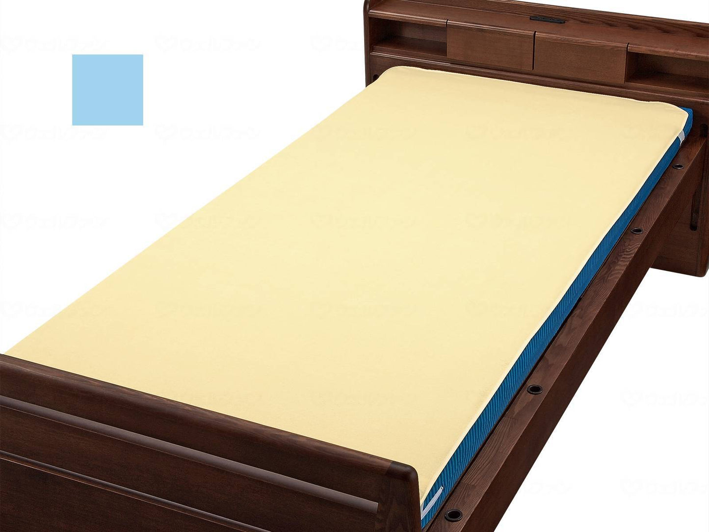 ウェルファンベッドパッド型防水シーツ サックス S