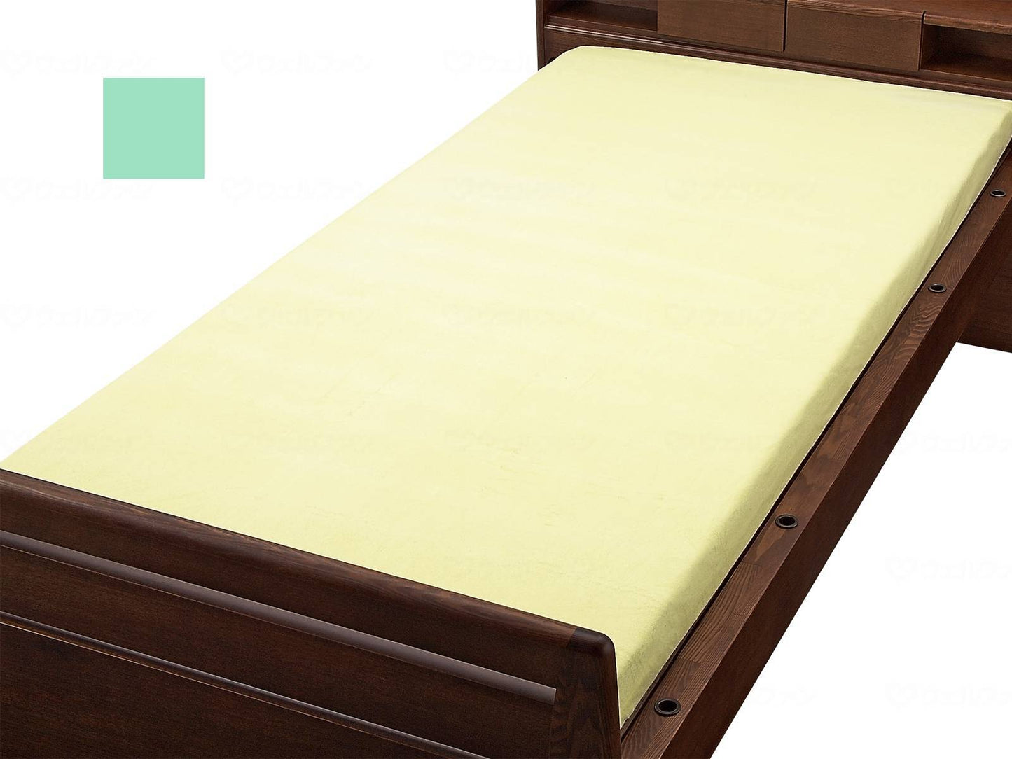 ウェルファン綿混パイル防水BOXシーツ グリーン