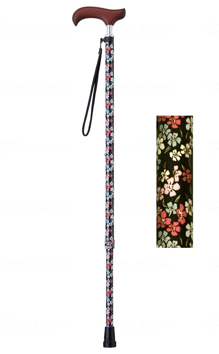 ウェルファン夢ライフステッキ スリムネック伸縮スリムタイプ(柄) 忘れな草