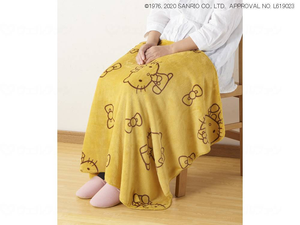 ウェルファンひざ掛け(ハローキティ) イエロー 大