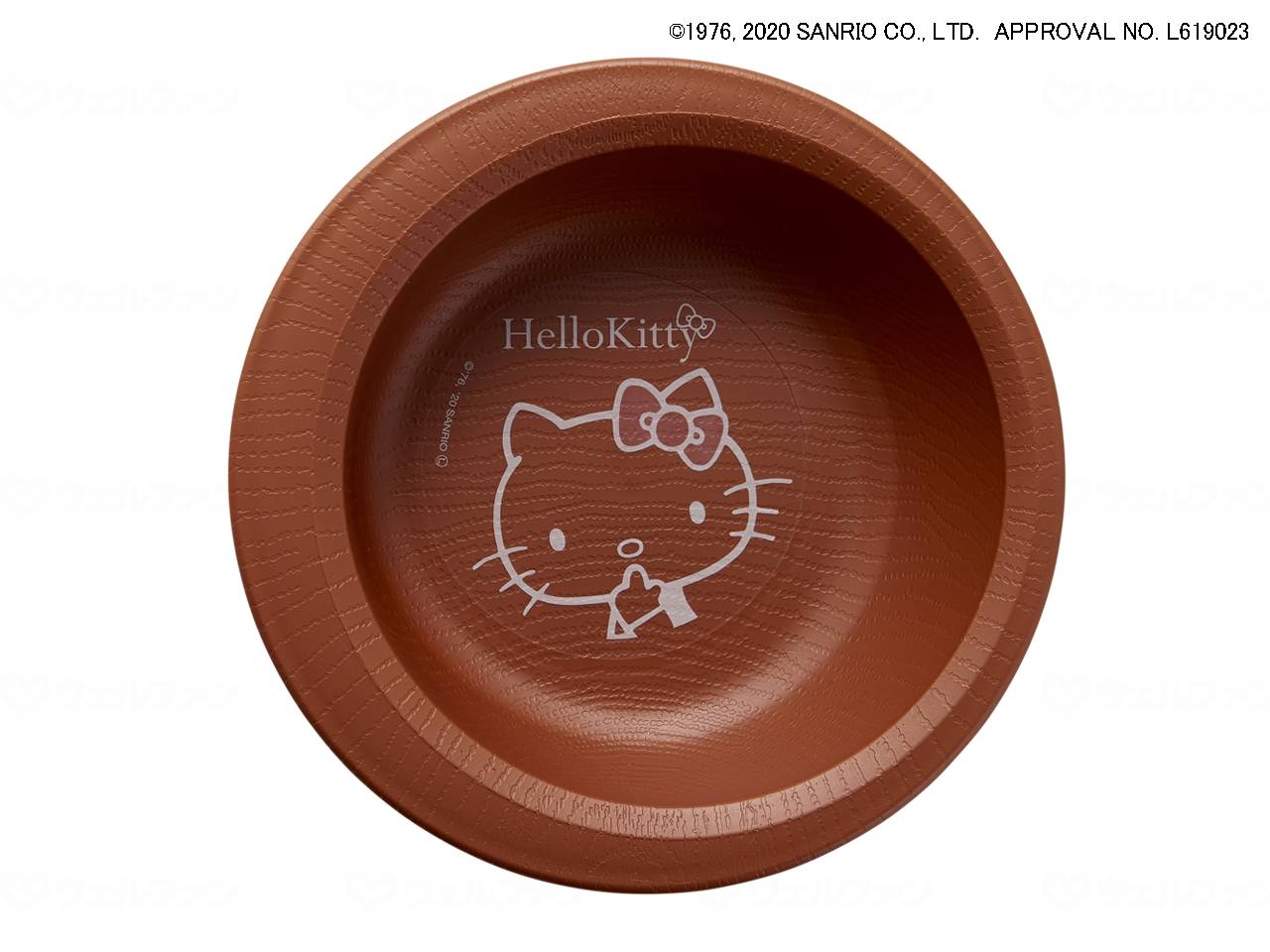 ウェルファン木目もちやすい・すくいやすい(ハローキティ) 茶 ボウル