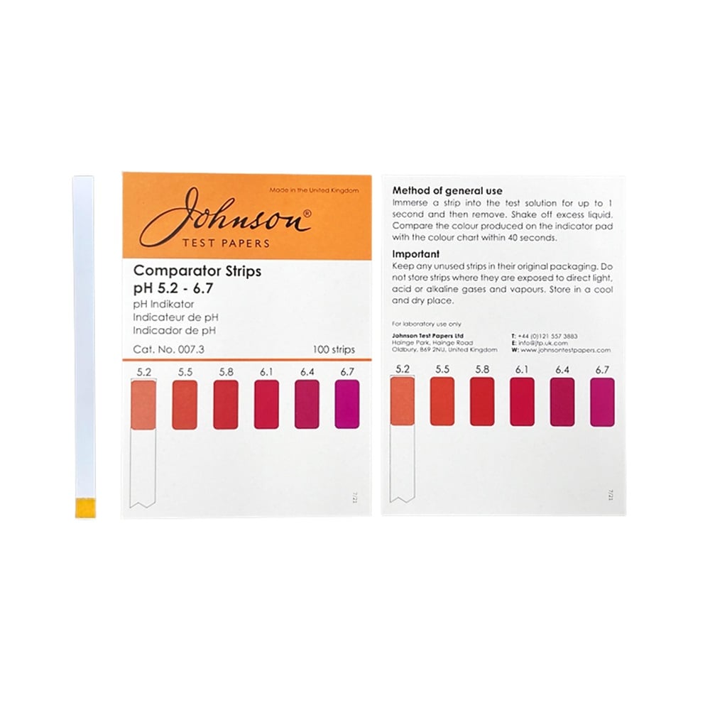 pH test paper PP (polypropylene) stick type pH5.2-6.7 1 box (100 sheets) 007.3 1 box (100 sheets)