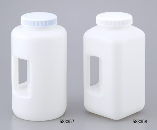 ハンドル付広口瓶 角型 HDPE製 583358 1本