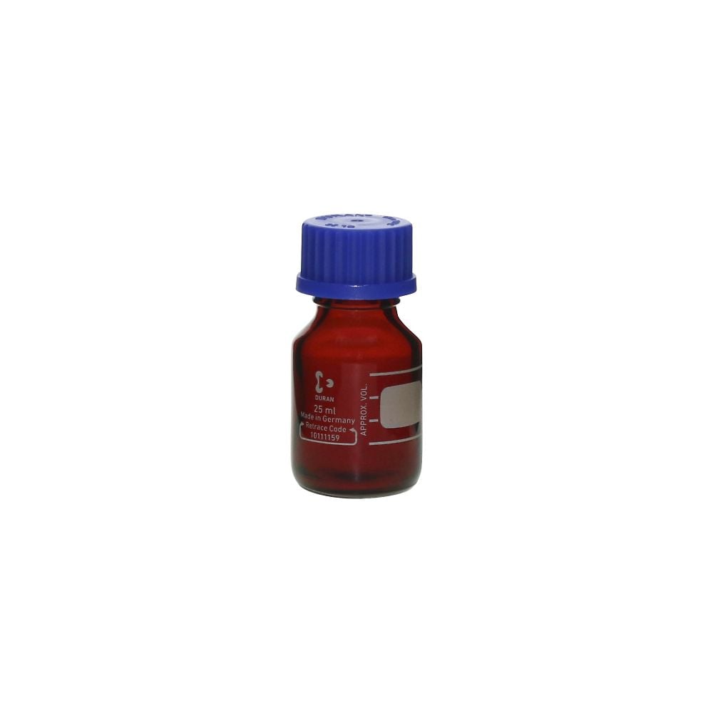 Screw-top bottle, round, brown (Duran(R) 017210) 25mL GL-25 1 bottle