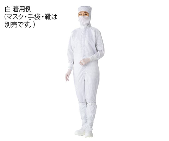 Azpure CR Wear (Clean Wear) (Hood Integrated, Center Zipper Type) White 2L 11120BW 1 piece