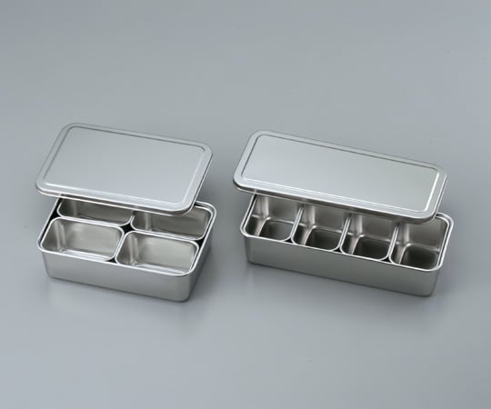 Stainless steel tray with lid (3 pieces) 105×68×59mm 66603 1 piece