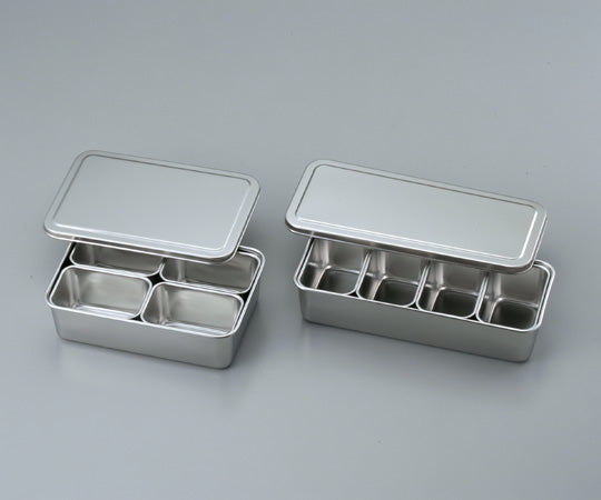 Stainless steel tub with lid, mini (4 pieces/square) 105×68×59mm 66605 1 piece